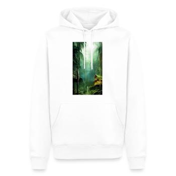 Rainforest - Men’s Premium Organic Hoodie - white - Front - Nico (187cm)