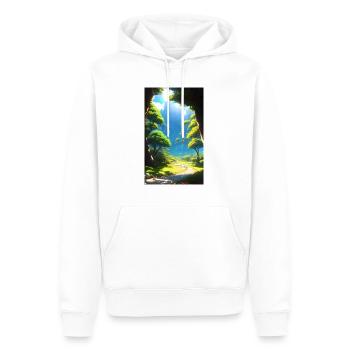 Anime Traumwelt Landschaft - Männer Premium Bio Hoodie - Weiß - Vorne - Nico (187cm)