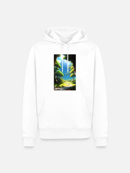 Anime dream world landscape - Men’s Premium Organic Hoodie - white