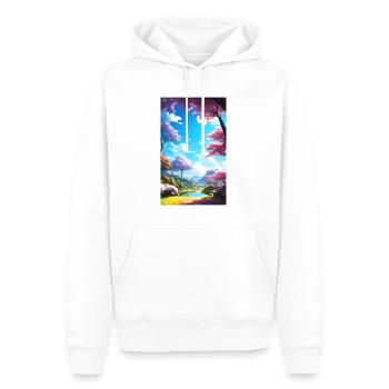 Friedliche, helle und glückliche Anime-Naturszene - Männer Premium Bio Hoodie - Weiß - Vorne - Nico (187cm)