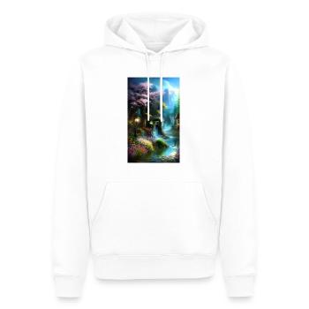 Ätherisches Fantasiehaus in der Natur - Männer Premium Bio Hoodie - Weiß - Vorne - Nico (187cm)
