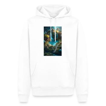 Fröhliche und niedliche Miniaturwelt - Männer Premium Bio Hoodie - Weiß - Vorne - Nico (187cm)