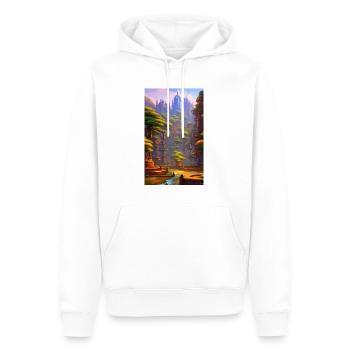 Vergessene dystopische Welt - Männer Premium Bio Hoodie - Weiß - Vorne - Nico (187cm)