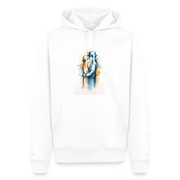 Lebhaftes goldenes und blaues Paar - Männer Premium Bio Hoodie - Weiß - Vorne - Nico (187cm)
