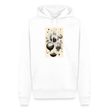Geometrie des Lebens und Wahrnehmung - Männer Premium Bio Hoodie - Weiß - Vorne - Nico (187cm)