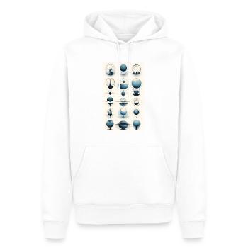 Versions des sphères géométriques - Sweat à capuche Premium bio Homme - blanc - Devant - Nico (187cm)