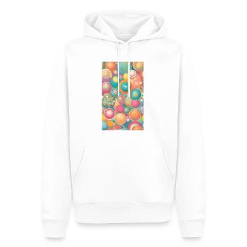 Mild circles & forms - Men’s Premium Organic Hoodie - white - Front - Nico (187cm)