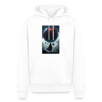 Dystopische Welt der Maschinen & Kugeln - Männer Premium Bio Hoodie - Weiß - Vorne - Nico (187cm)