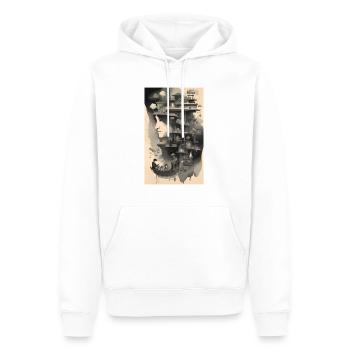 Paysage onirique à l’encre de maternité - Sweat à capuche Premium bio Homme - blanc - Devant - Nico (187cm)