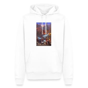 Surrealistische Familienlandschaftsszene - Männer Premium Bio Hoodie - Weiß - Vorne - Nico (187cm)
