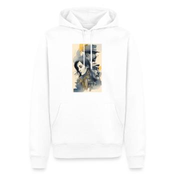 Encre des générations familiales - Sweat à capuche Premium bio Homme - blanc - Devant - Nico (187cm)