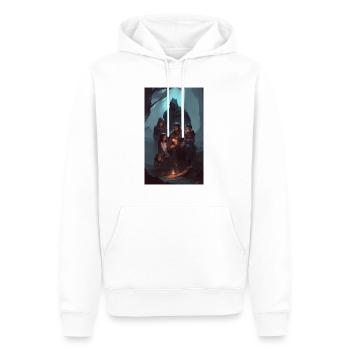 Contes familiaux de dark fantasy - Sweat à capuche Premium bio Homme - blanc - Devant - Nico (187cm)