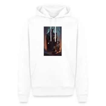 Mittelalterliche Fantasy bewachende Vaterszene - Männer Premium Bio Hoodie - Weiß - Vorne - Nico (187cm)