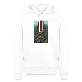 Abstrakte -Familienlandschaftsdarstellung - Männer Premium Bio Hoodie - Weiß - Vorne - Nico (187cm)