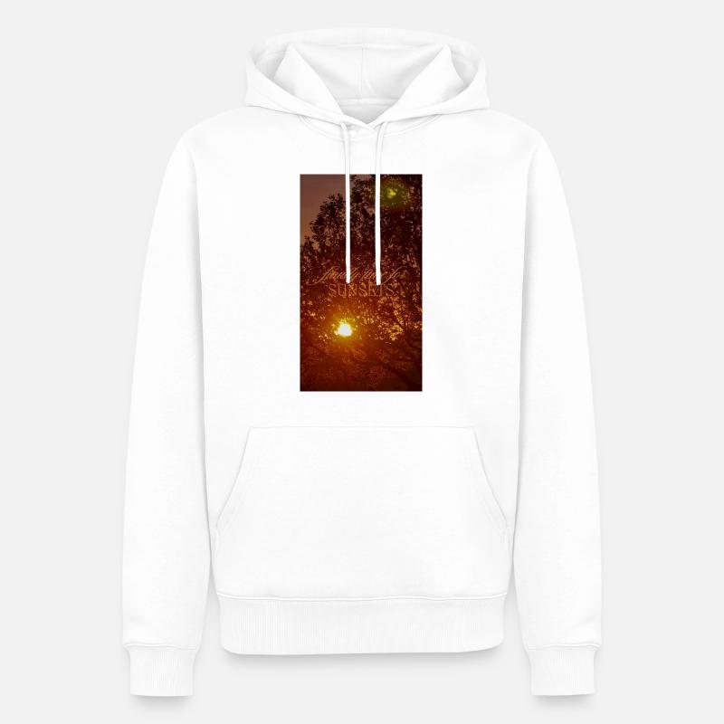 Coucher de soleil - Sweat à capuche Premium bio Homme - blanc