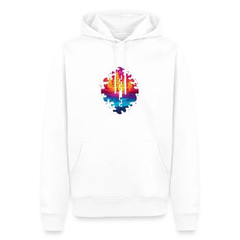 beau paysage de puzzle - Sweat à capuche Premium bio Homme - blanc - Devant - Nico (187cm)