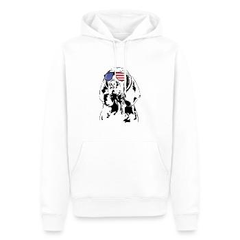 BRACCO ITALIANO America Flag Glasses Dog Wilsigns - Men’s Premium Organic Hoodie - white - Front - Nico (187cm)