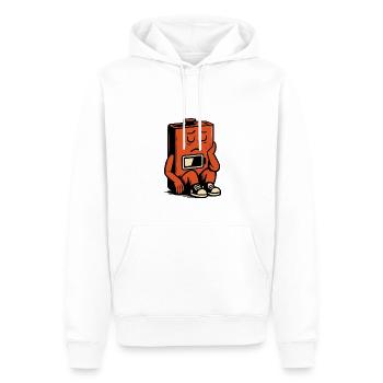 Low Battery – ILLUSTRATION - Männer Premium Bio Hoodie - Weiß - Vorne - Nico (187cm)