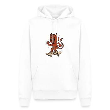 Skater Teufelchen – ILLUSTRATION - Männer Premium Bio Hoodie - Weiß - Vorne - Nico (187cm)