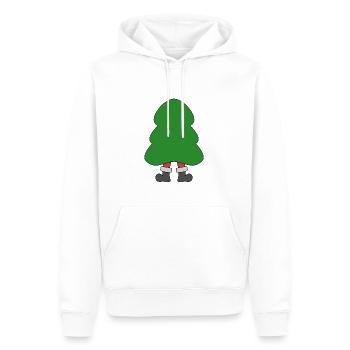 Funny Christmas tree with Santa Claus legs - Men’s Premium Organic Hoodie - white - Front - Nico (187cm)