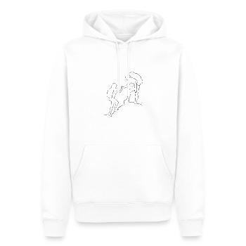 Hiking mountains drawn - Men’s Premium Organic Hoodie - white - Front - Nico (187cm)