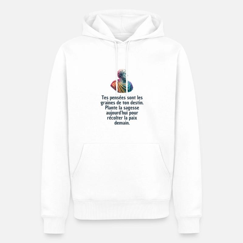 T-shirts Stoïcisme : L'inspiration à portée de soi - Sweat à capuche Premium bio Homme - blanc
