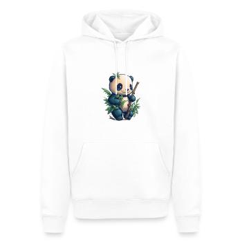 Panda mignon avec bambou - Sweat à capuche Premium bio Homme - blanc - Devant - Nico (187cm)