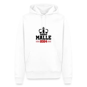 Malle 2024 Krone - Männer Premium Bio Hoodie - Weiß - Vorne - Nico (187cm)
