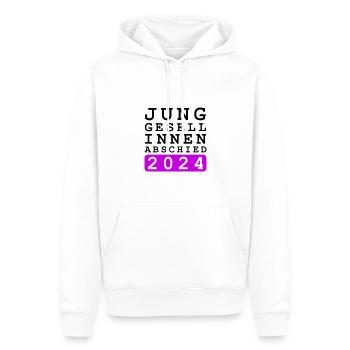 Enterrement de vie de jeune fille 2024 Enterrement de vie de jeune fille - Sweat à capuche Premium bio Homme - blanc - Devant - Nico (187cm)
