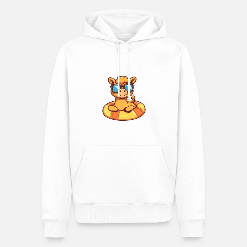 Kamel Sommer Comic - Männer Premium Bio Hoodie - Weiß