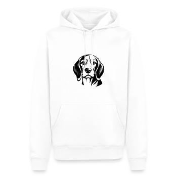 Tête de chien Beagle - Sweat à capuche Premium bio Homme - blanc - Devant - Nico (187cm)