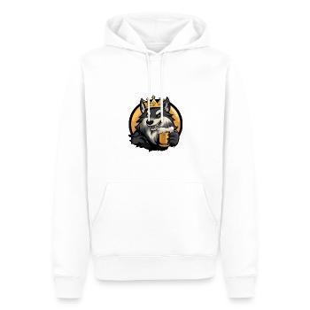 Wolf Bier Comic - Männer Premium Bio Hoodie - Weiß - Vorne - Nico (187cm)