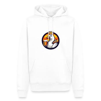 Gans Bier Comic - Männer Premium Bio Hoodie - Weiß - Vorne - Nico (187cm)