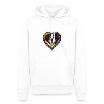 Saint Bernard Hund Herz Liebe Bernadiner - Männer Premium Bio Hoodie - Weiß - Vorne - Nico (187cm)