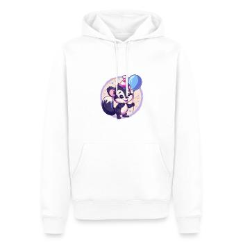 Bande dessinée d’anniversaire Skunk - Sweat à capuche Premium bio Homme - blanc - Devant - Nico (187cm)