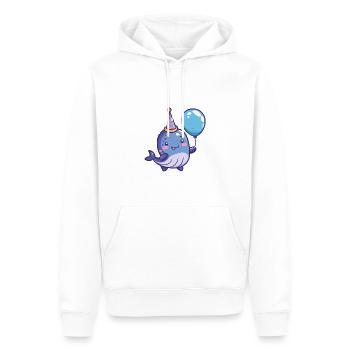 baleine anniversaire bébé - Sweat à capuche Premium bio Homme - blanc - Devant - Nico (187cm)