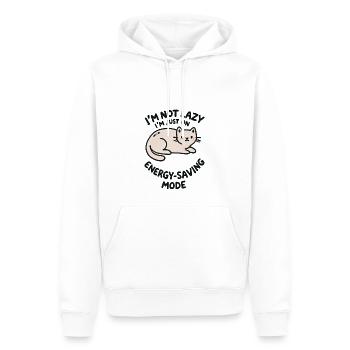 Lazy Cat - Männer Premium Bio Hoodie - Weiß - Vorne - Nico (187cm)