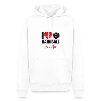 Handball ist mein Leben, Geschenkidee - Männer Premium Bio Hoodie - Weiß - Vorne - Nico (187cm)