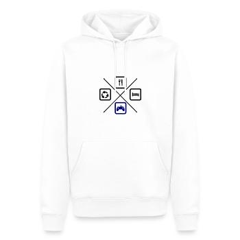 Le cycle de vie d’un gamer, gamer, gaming - Sweat à capuche Premium bio Homme - blanc - Devant - Nico (187cm)