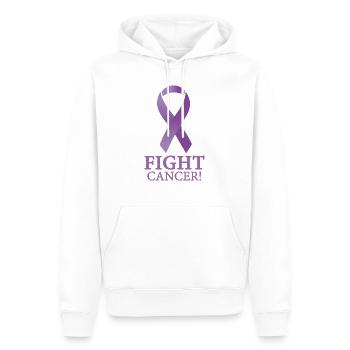 Fight Cancer - Männer Premium Bio Hoodie - Weiß - Vorne - Nico (187cm)