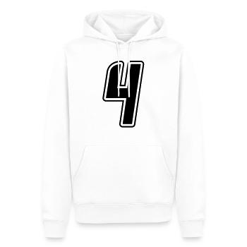 Numéro 4 - Sweat à capuche Premium bio Homme - blanc - Devant - Nico (187cm)