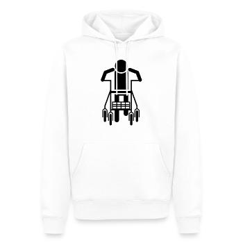 Rollator - Männer Premium Bio Hoodie - Weiß - Vorne - Nico (187cm)