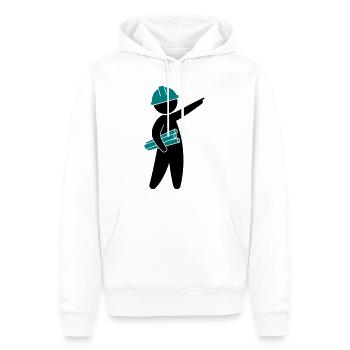 Un ingénieur sur un chantier de construction - Sweat à capuche Premium bio Homme - blanc - Devant - Nico (187cm)