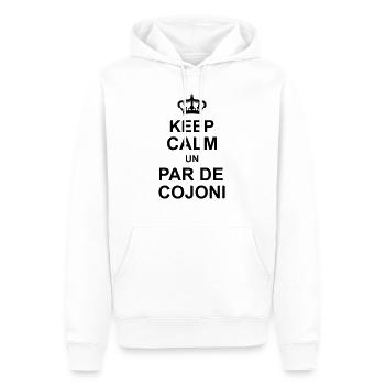 keep calm un par de cojoni kg10 - Männer Premium Bio Hoodie - Weiß - Vorne - Nico (187cm)