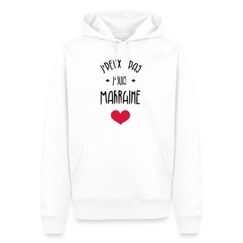 Parrain / Marraine / Filleule / Filleul - Sweat à capuche Premium bio Homme - blanc - Devant - Nico (187cm)