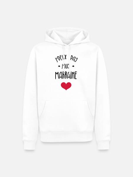 Parrain / Marraine / Filleule / Filleul - Sweat à capuche Premium bio Homme - blanc