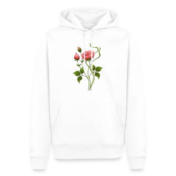 Fleurs - Sweat à capuche Premium bio Homme - blanc - Devant - Nico (187cm)