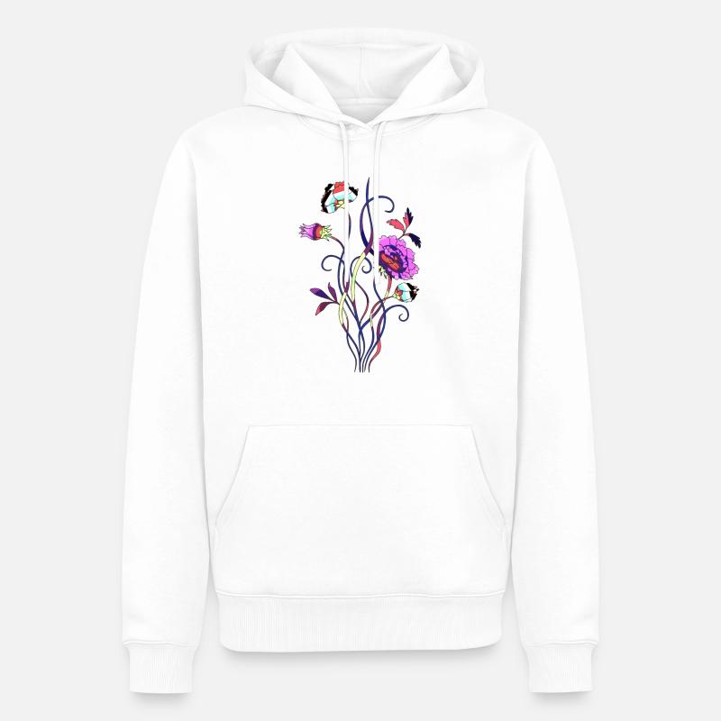 Fleurs - Sweat à capuche Premium bio Homme - blanc