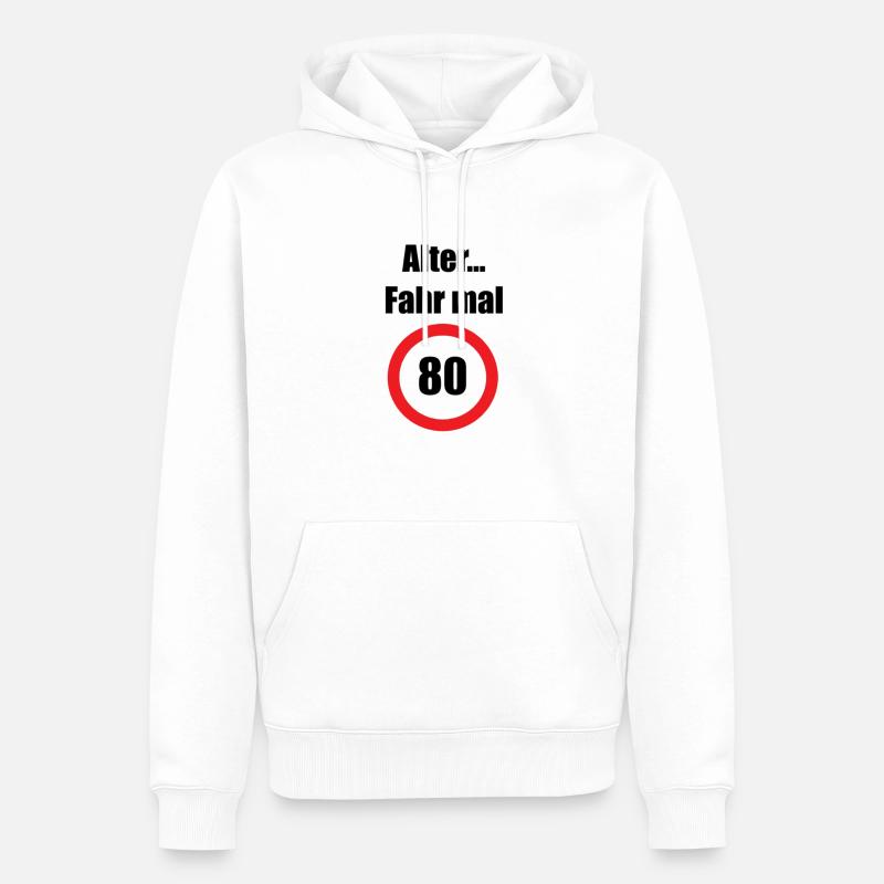 Âge de conduite fois 80! - Sweat à capuche Premium bio Homme - blanc