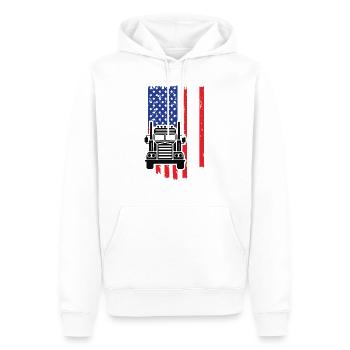 USA LKW - Männer Premium Bio Hoodie - Weiß - Vorne - Nico (187cm)